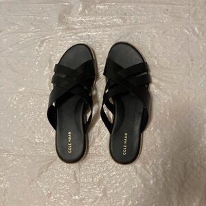 Cole Haan Grand 360 Black Leather Sandals